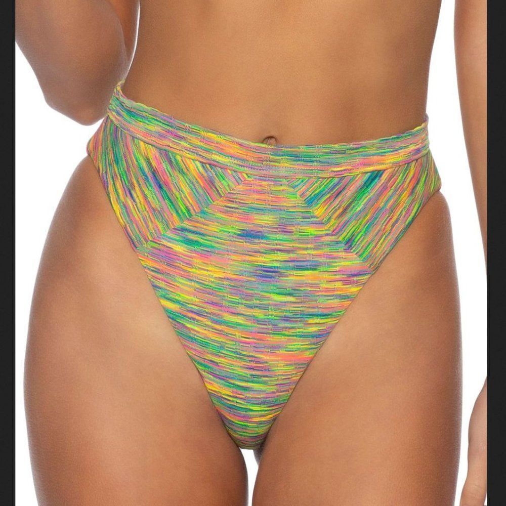 Isabella Rose Prismatic High‎ Waisted Bikini Bottoms Size Small